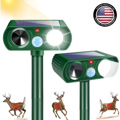 Weatherproof Ultrasonic Deer & Squirrel Repeller - 2-Pack for Outdoor Use