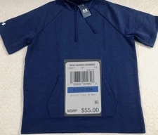 NEW..MEN TALL-XL RIVAL FLEECE SHORT SLEEVE HOODIE SWEATSHIRT (MIDNIGHT NAVY)