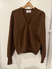 Arnold Palmer Robert Bruce Brown Cardigan Sweater Alpaca & Wool Size XL USA Made