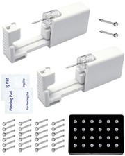 Nose Pierce Kit, Disposable Safe Piercing Stud Gun Silver