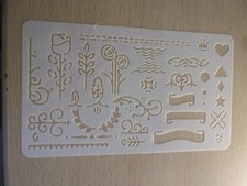 Small Reusable Plastic Stencil Floral & Borders 10.5 x 18cm Crafts Cards Décor