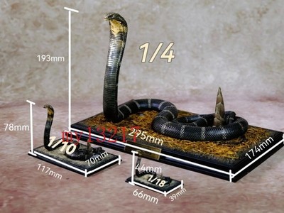 Hyper-Realistic King Cobra Collectible Statue 1/4 1/10 1/18 Scale Pet Figurine