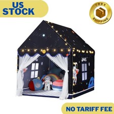 Space Kids Tent Indoor: with Mat, Star Lights - Kids Play Tent Space