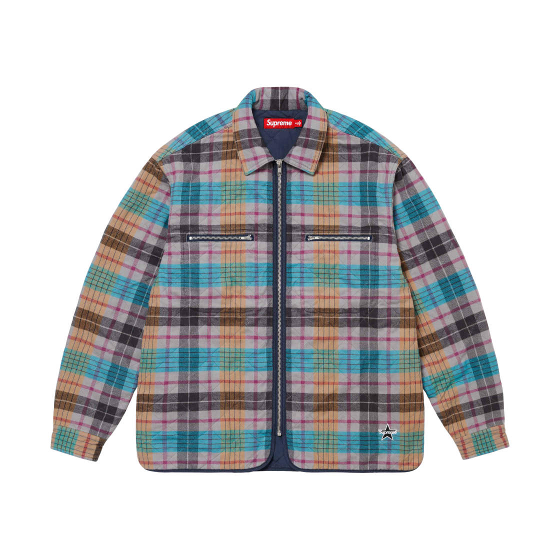 Supreme Quilted Flannel Zip Up Shirt Multicolor - 24FW | eBay Supreme Quilted Flannel Zip Up Shirt Multicolor - 24FW | eBay