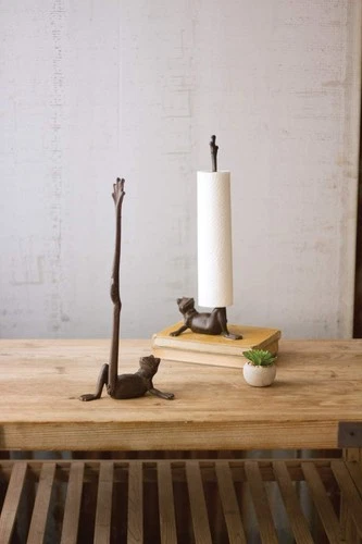 Kalalou Cast Iron Frog Paper Towel Holder - Thumbnail 2