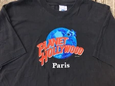 Vtg Planet Hollywood Shirt Paris Tee black 90s  size L / XL
