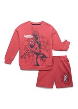 Marvel Spider-Man Boys Sweatshirt Shorts Set Medium 8 Red Spiderman