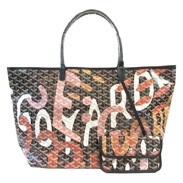 New Goyard Saint Louis GM Tote Bag Lettres Camouflage Black Rose Pink 2023