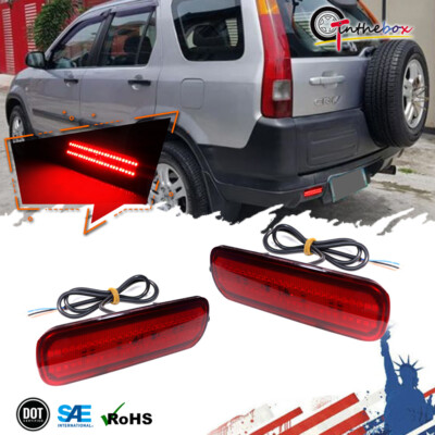 GTINTHEBOX Red Lens Rear Fog Lamps Tail Brake LED Lights Fits 2002-04 Honda CR-V
