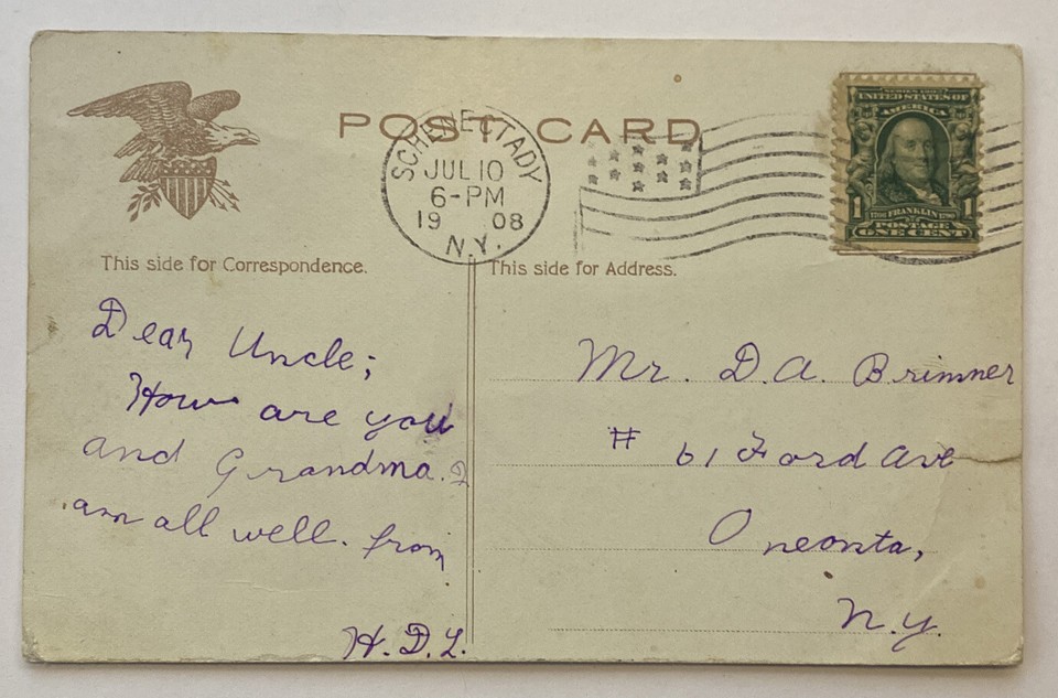 Postcard, View of the Hudson River from West Point, NY, posted 1908 | eBay