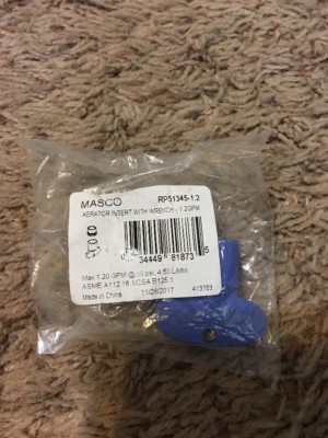 Masco aerator Insert With Wrench 1.2 gpm New See Description (box56)