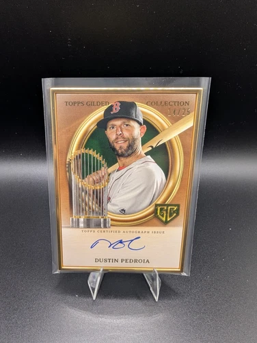 DUSTIN PEDROIA TOPPS 2024 GILDED GOLD GREEN CHAMPIONS AUTOGRAPH CARD /25