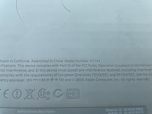 Apple AirPort Extreme 2nd Generation A1143 Wifi Wireless Router Box Only - Picture 5 of 5