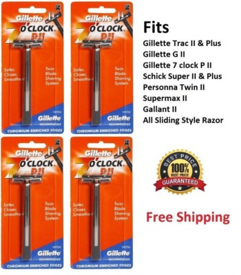 1 2 3 4 6 Gillette Trac II 7 clock Razor cartridge Refill P II Shaver Handle ll