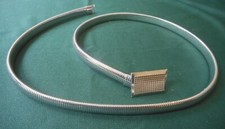 Silver tone Stretch Serpentine Skinny Metal Belt Classy Buckle 28'' Made in USA