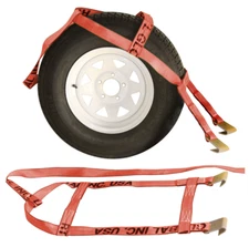 Kar Kaddy Tow Dolly Tie-Down Straps – Red Demco Flat Hook, 2-Pack