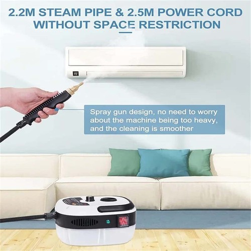 Handheld Steam Cleaner 2500W High-Temp Pressurized for Home Car Detailing Clean - Picture 6 of 19