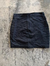 Express Womens Tiered 4 way Stretch Mini Skirt Zipper Solid Black Size 10 Lined