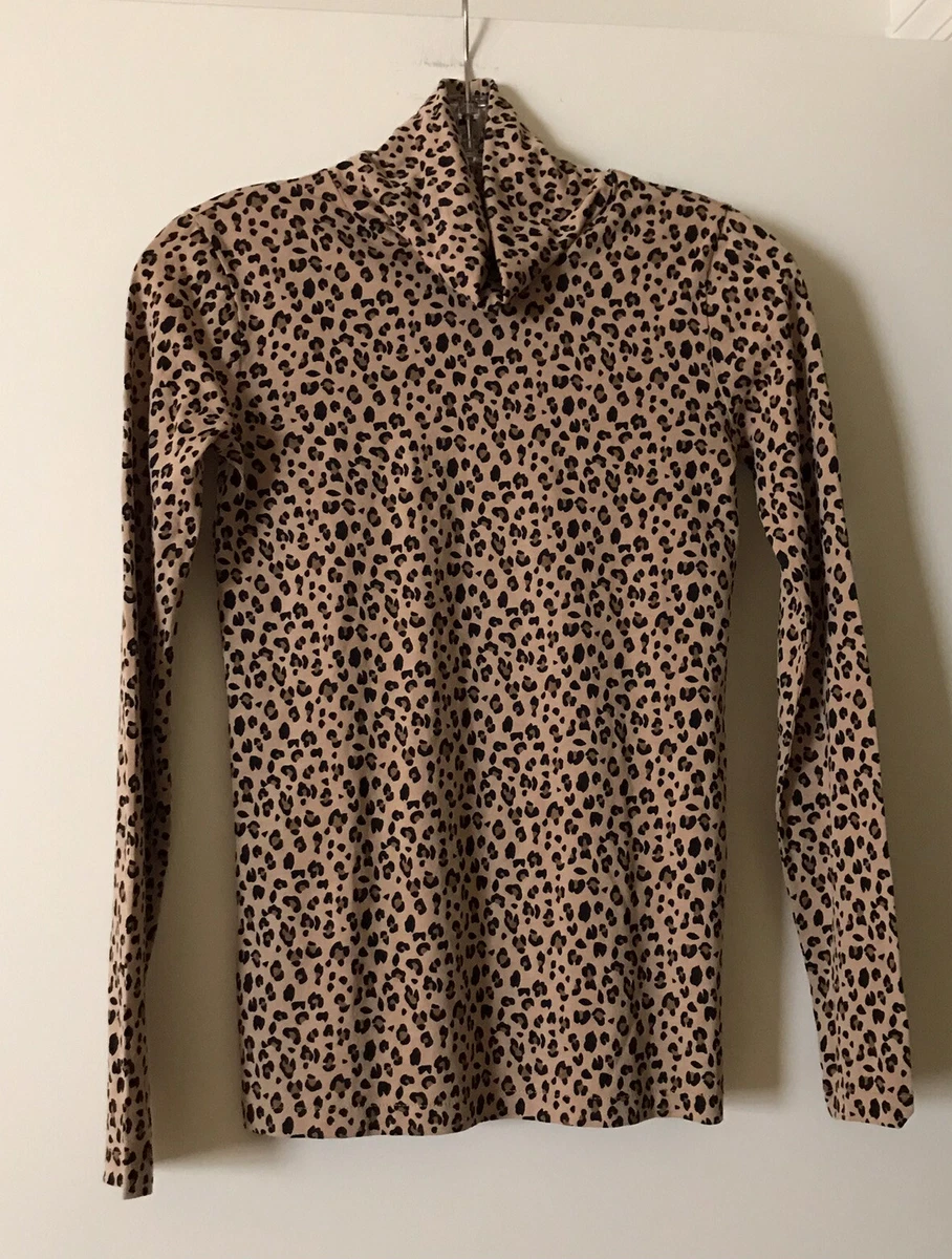 Animal print shop turtleneck top