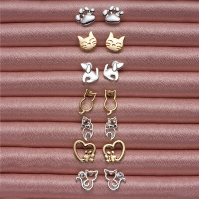 AVON Ohrringset 7-teilig mit  Kätzchen und Hündchen
