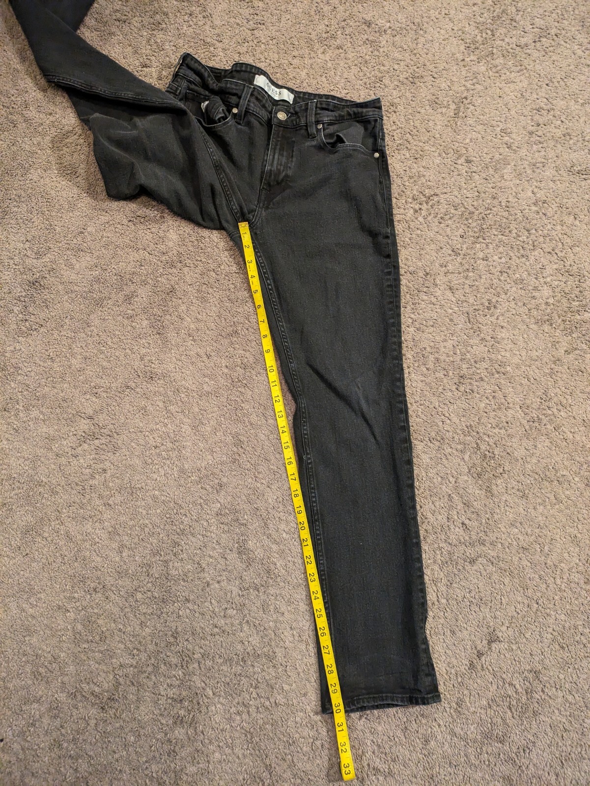 Men's Guess Slim Straight Fit Jailbreak Wash Black Jeans MB2AS1301KB 33x30