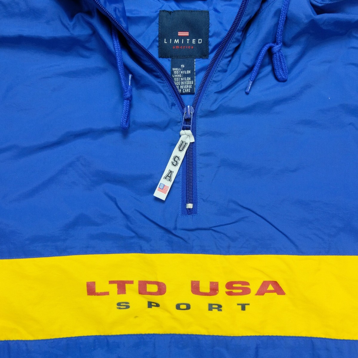 Rare VTG LIMITED Sport LTD USA Flag Spell Out Pullover Rare VTG LIMITED Sport LTD USA Flag Spell Out Pullover