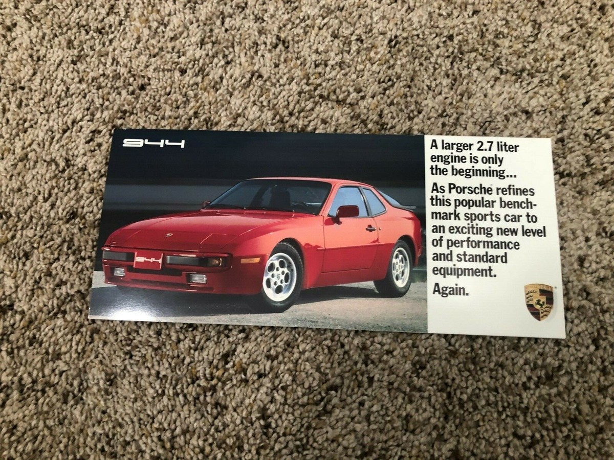 1989 Porsche 944 Factory Original Car Sales Specification Brochure