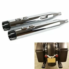 SHARKROAD Exhaust 4" Slip On Mufflers For Harley Touring 95-16 Street Glide