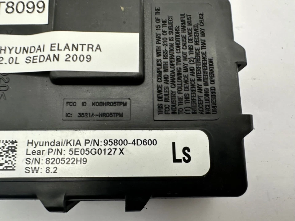 Блок управления модулем контроля давления в шинах TPMS для седана Hyundai Elantra 2007-2010 годов выпуска от оригинального производителя - Изображение 4 из 4