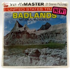 View Master H70, Badlands National Monument, SD 1977, US Travel, GAF, 3 Reel Set