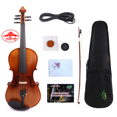 New 5string Electric Acoustic Violin 4/4 Spruce Maple wood Free Case Bow