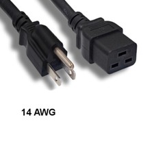 3 feet 14AWG Power Cord NEMA 5-15P to IEC-60320 C19 15A/125V SJT Server PDU Data