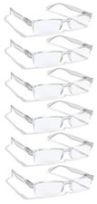 Boost Eyewear 6 Pack Reading Glasses Clear Half Rim Frames for Men and Women ...