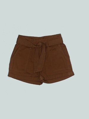 Vanilla Star Junior Girls Deep Rust Belted Cuffed Paperbag Utility Shorts, S, XL