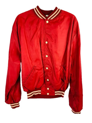 Howe Baseball Bomber Jacket Red/White SZ XL Vintage