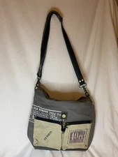 Myra Old Howard Upcycled Canvas Leather Trim Crossbody Bag, M-0576, NWT