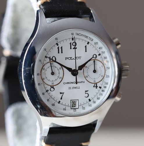 1960s POLJOT 38mm MEN CHRONOGRAPH WRISTWATCH Cal. 3133 Manual Wind 23 Jewel RUNS - Picture 12 of 16