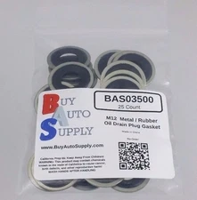 (25) M12 Metal Rubber Oil Drain Plug Gasket * Fits GM Chevrolet Dorman 097-021 *