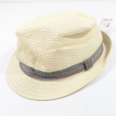 LEVIS LIGHT BEIGE SMALL MEDIUM PAPER FEDORA HAT MENS DEFECT