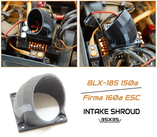 35x35mm Forced Air Fan Intake Shroud for Arrma 1/5 8s 6s ESC BLX-160, Firma 180a - 第 1/6 張圖片