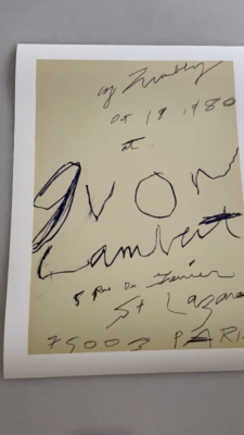 Cy Twombly - Exhibition Poster, Yvon Lambert Gallery, Giclee Print