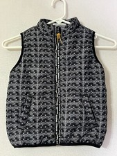 Timberland Black White Puffer Vest Jacket Geometric Full Zip Up Toddler Size 3T