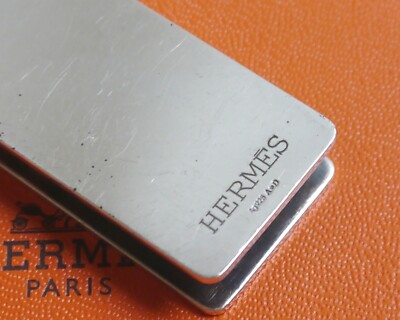 小物 HERMES Money Clip Authentic HERMES Money clip Evelyn Sterling Silver #8351 | eBay