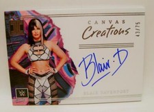 BLAIR DAVENPORT #43 /75 AUTO CANVAS CREATIONS WWE IMPECCABLE PANINI 2023