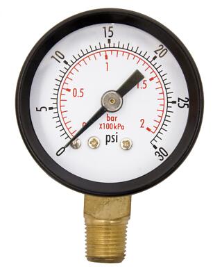 1-1/2'' Utility Pressure Gauge - 1/8'' NPT Lwr Mount, 30PSI GSAD1511-030UPD