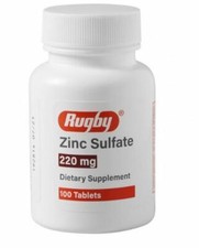 Zinc Sulfate 220 mg 100 Count Tablets  Dietary Supplement