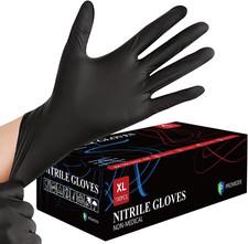 Large Nitrile Gloves 4 Mil, 100 Count - Disposable, Latex-Free, Food Safe