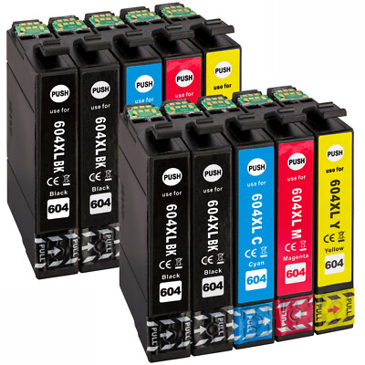 10 Patronen kompatibel für Epson 604 Expression Home XP-4200  XP-4205