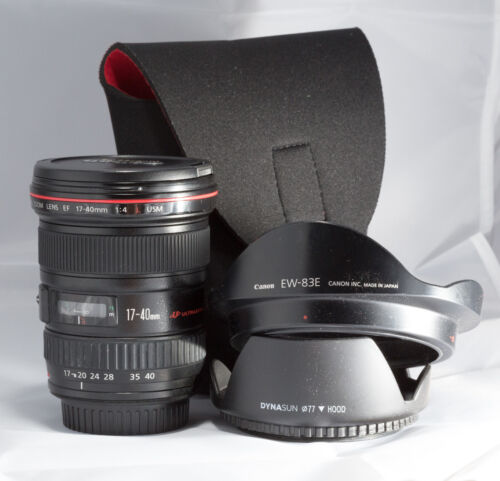Canon EF 17-40mm f/4.0 L USM + paraluce EW-83E + paraluce compatibile + sacca - Imagen 1 de 3