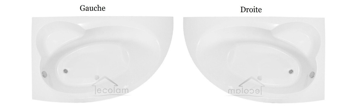 Tablier Baignoire ECOLAM Baignoire D'angle Wela 170 X 100 Cm Gauche + Tablier | Oreiller Sole + Garniture D'écoulement Et De Trop-plein Automatique + Pieds | Set Baignoire D Angle Balneo